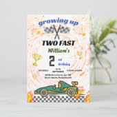 groene jongen auto's Race Auto twee snelle 2e verj Kaart (Staand voorkant)