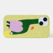 Groene jongen iPhone 15 case (Achterkant horizontaal)
