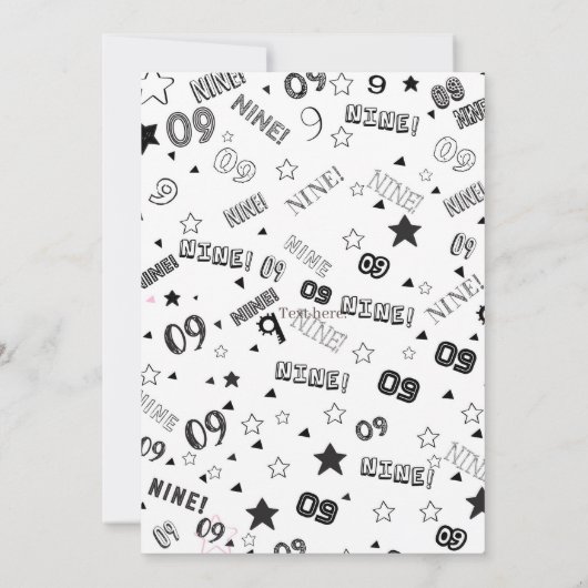 Groene jongen nummer negen verjaardagsfeestje kaart (Achterkant)