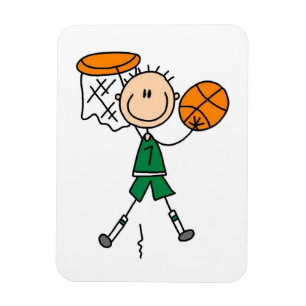 Groene jongens basketbalspeler T-shirts en cadeaus Magneet