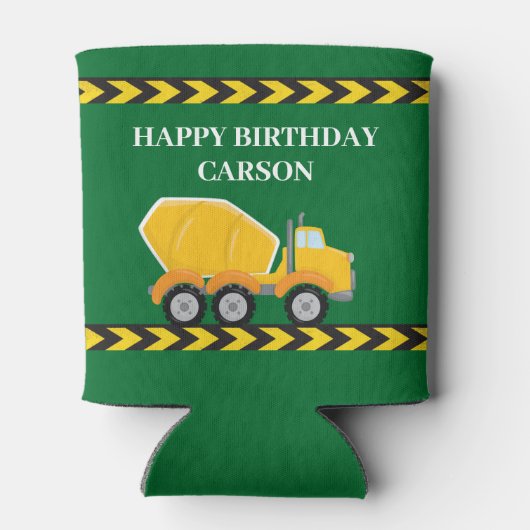 Groene Jongens Verjaardag Party Cement Mixer Truck Blikjeskoeler (Achterkant)