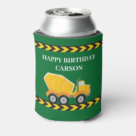 Groene Jongens Verjaardag Party Cement Mixer Truck Blikjeskoeler (Blikje Achterkant)