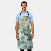 Groene Jouy-doek Schort (Gedragen)