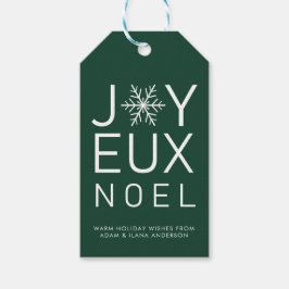 Groene Joyeux Noel Minimalist Holiday Cadeaulabel