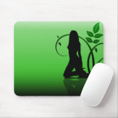 Groene Juffersilhouet Muismat (Met muis)