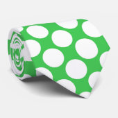 Groene Jumbo Stippen Custom Necktie Stropdas (Opgerold)