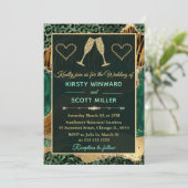 Groene Jungle Dierenprint Goud Glitters Agate Kaart (Staand voorkant)