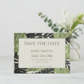 Groene junglebladeren Save the Date kaart (Staand voorkant)