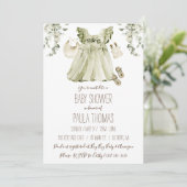 Groene jurk Boho baby shower Kaart (Staand voorkant)
