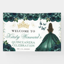 Groene jurk Bruine Prinses Bloemrijke Quinceanera