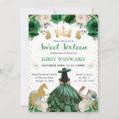 Groene jurk Donkere huid Westerne Princess Sweet 1 Kaart (Voorkant)