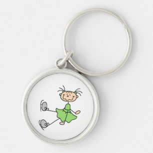 Groene Jurk Figuur Schaatsster T-shirts en Cadeaus Sleutelhanger