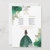 Groene jurk quinceañera uitnodiging (Achterkant)