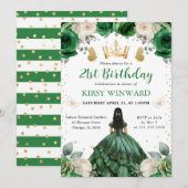 Groene Jurk Westerse Prinses Verjaardag Kaart (Voorkant / Achterkant)