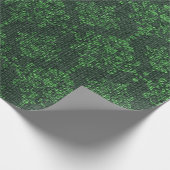 Groene jute damast cadeaupapier (Hoek)