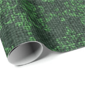 Groene jute damast cadeaupapier (Rol Hoek)
