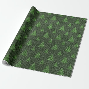 Groene Jute Kerstbomen Cadeaupapier