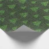 Groene Jute Kerstbomen Cadeaupapier (Hoek)