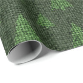 Groene Jute Kerstbomen Cadeaupapier (Rol Hoek)