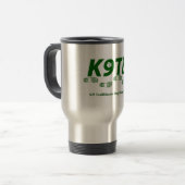 Groene K9TB-Logo reismuis Reisbeker (Voorkant links)