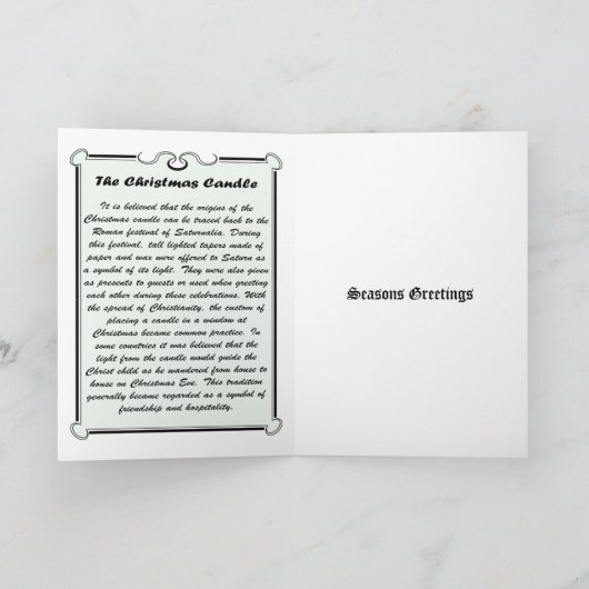 (Groene) kaars Feestdagen Kaart (Binnen)