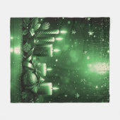 Groene Kaarsen Fleece Deken (Voorkant (Horizontaal))