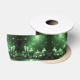 Groene Kaarsen Kerst Satijnen Lint