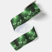 Groene Kaarsen Kerst Satijnen Lint (Achterkant)