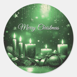 Groene Kaarsen Kerst Vakantie Sticker