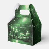 Groene Kaarsen Kerstcadeau Doos Bedankdoosjes (Voorkant Zijde)