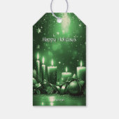 Groene Kaarsen Kerstcadeau Tag Cadeaulabel (Achterkant)