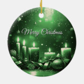 Groene Kaarsen Kerstmis Kerst Ornament (Achterkant)