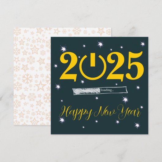 Groene kaart Gelukkig nieuwjaar Notitiekaartje (Voorkant / Achterkant)