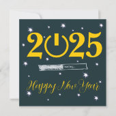 Groene kaart Gelukkig nieuwjaar Notitiekaartje (Voorkant)