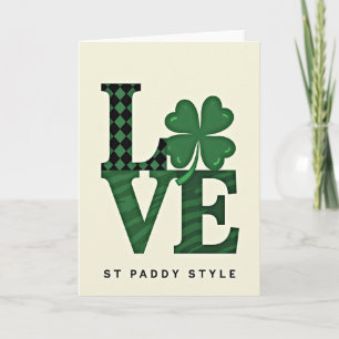 Groene kaart in St. Paddy-stijl met liefde