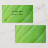 Groene kaart met bananenblad visitekaartje (Voorkant / Achterkant)