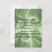 Groene kaart met het omgekeerde op de achterzijde (Achterkant)