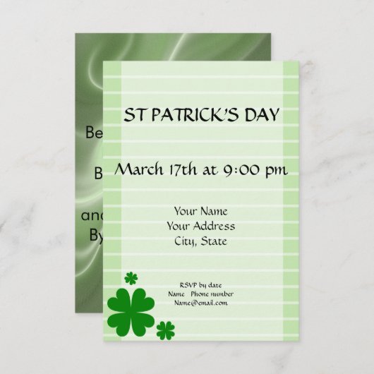 Groene kaart met het omgekeerde op de achterzijde (Voorkant / Achterkant)