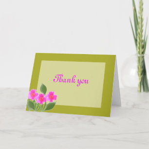 Groene kaart met roze bloemen voor elke gelegenhei