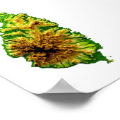 Groene kaart van het Poster van Saint Lucia (Hoek)