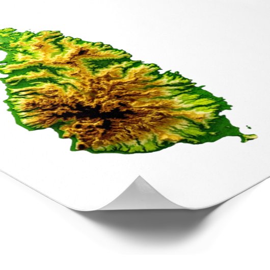 Groene kaart van het Poster van Saint Lucia (Hoek)