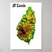 Groene kaart van het Poster van Saint Lucia (Voorkant)