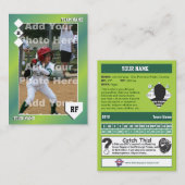 Groene Kaart voor de handel in honkbal - Aangepast Contactkaartje (Voorkant / Achterkant)