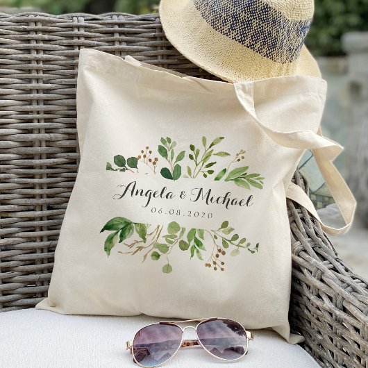 Groene kader bruidsmeisje gepersonaliseerd tote bag