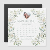 Groene kalender Bewaar de datum Fotomagneet (Voorkant / Achterkant)