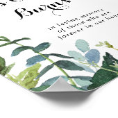 Groene kalligrafie Deze kaars brandt bord Poster (Hoek)