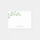 Groene kalligrafie gepersonaliseerd post-it® notes (Voorkant)