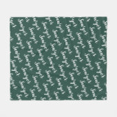 Groene kalligrafie Gepersonaliseerde Herhalingsnaa Fleece Deken (Voorkant (Horizontaal))