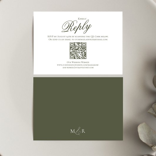 Groene kalligrafie script RSVP Elegant