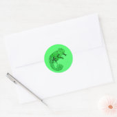 Groene kameleinkt ronde sticker (Envelop)